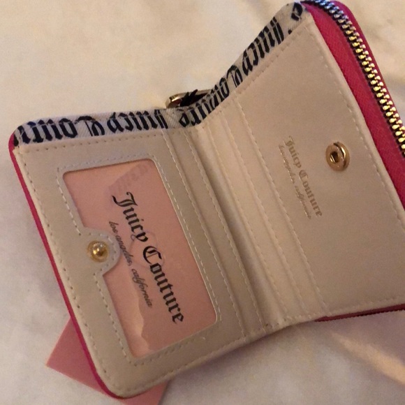 Juicy Couture Pink Flash Faux Leather Love Mode Small Zip Around Wallet NWT - Picture 12 of 16